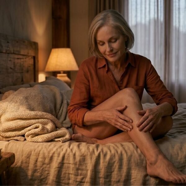 Mulher 40+ em clima de conexão afetiva, ilustrando desejo responsivo na menopausa