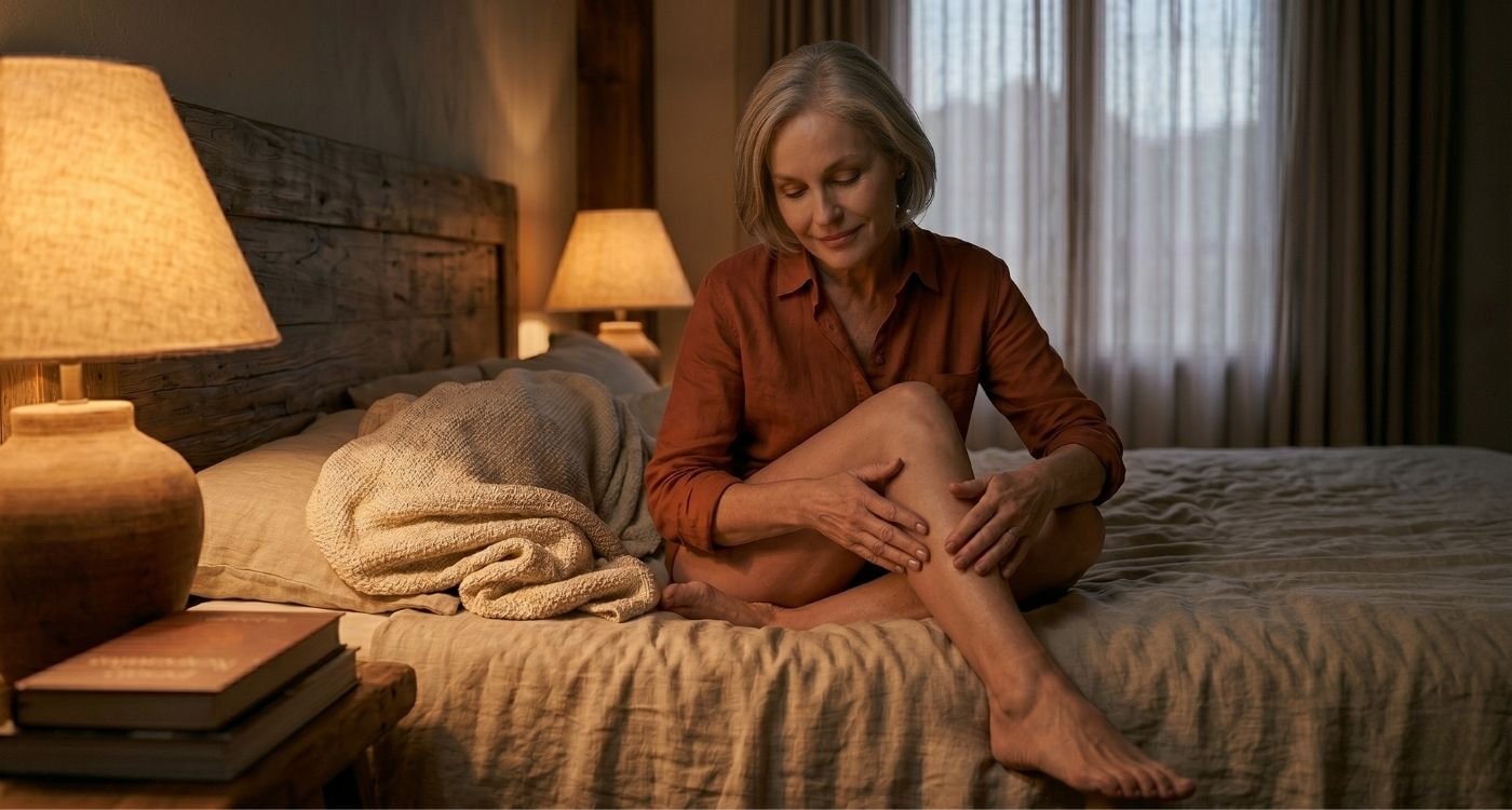 Mulher 40+ em clima de conexão afetiva, ilustrando desejo responsivo na menopausa