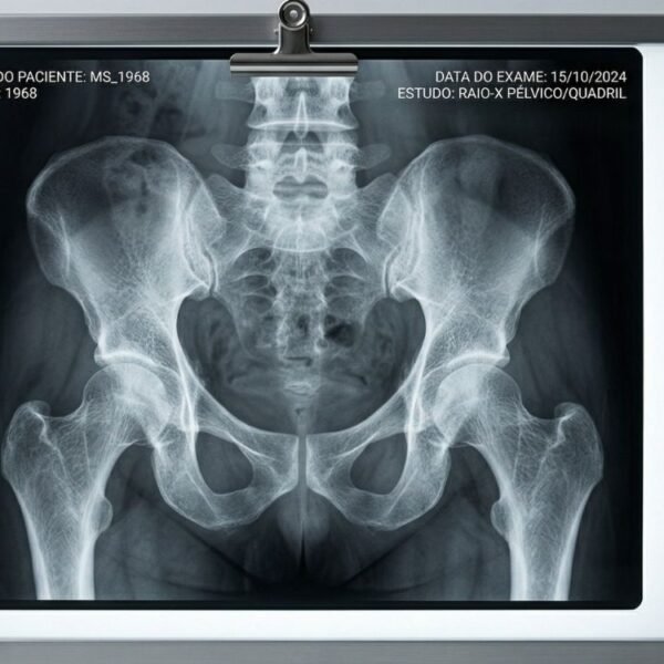 raio x de quadril demonstrando osteoporose na menopausa