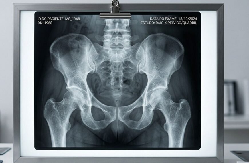 raio x de quadril demonstrando osteoporose na menopausa