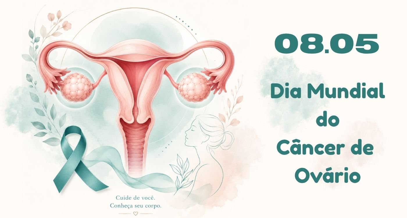 imagem representando o sistema reprodutor feminino para conscientização sobre o dia mundial do câncer de ovário