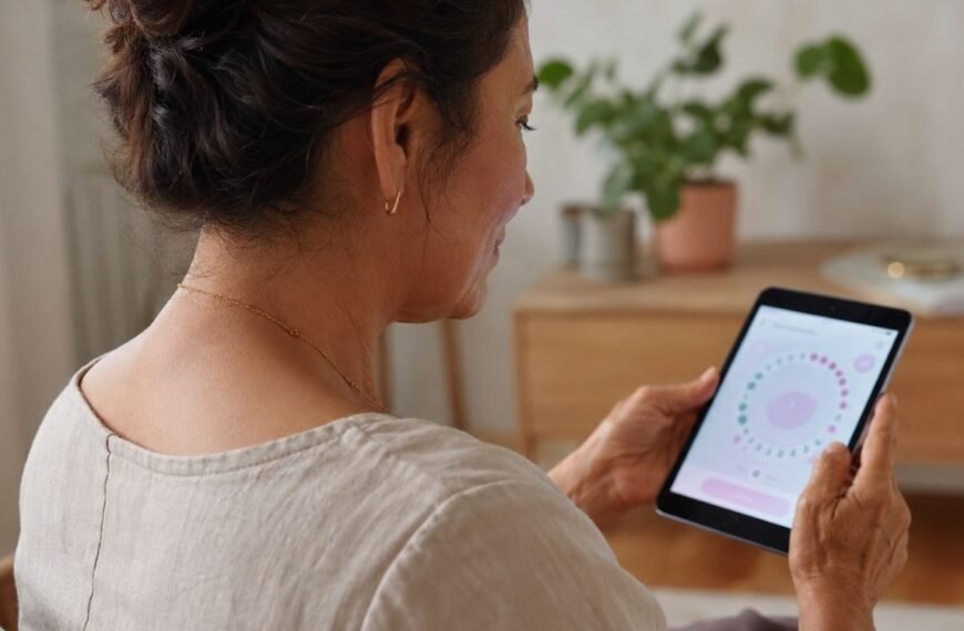 mulher monitorando seu ciclo menstrual através de aplicativo para avaliar se tem ciclos loop