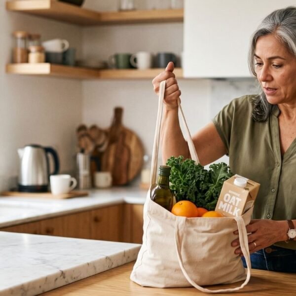 Mulher realizando atividade cotidiana que representa a perda de força na menopausa.