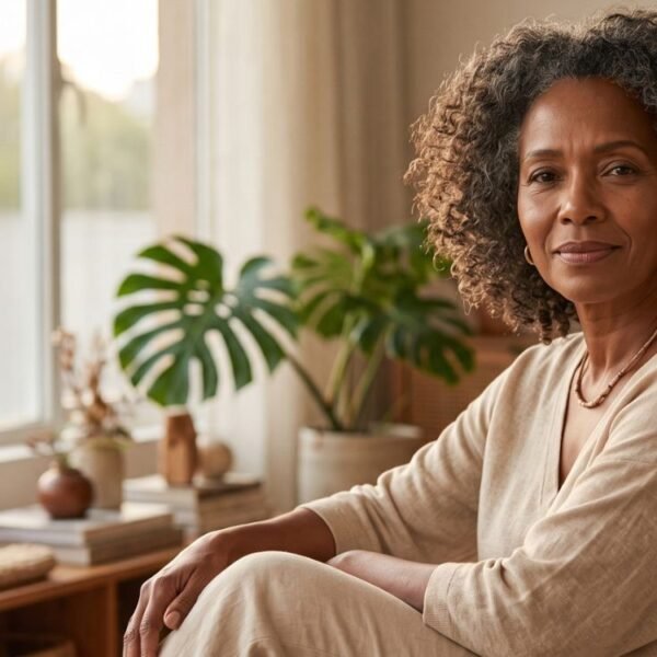 Mulher 50+ representando o Dia Mundial da Menopausa e uma nova fase vivida com dignidade.