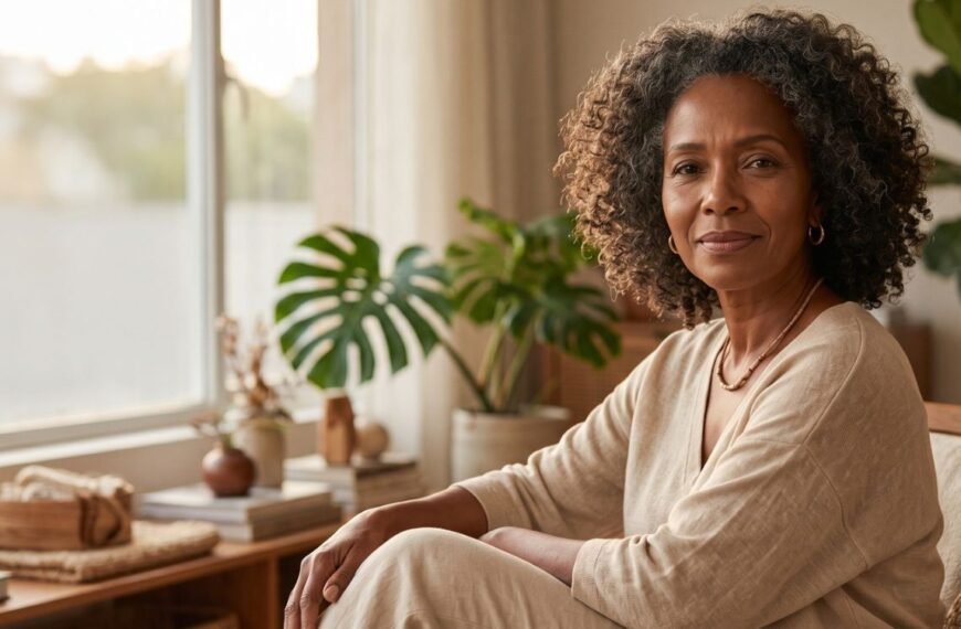 Mulher 50+ representando o Dia Mundial da Menopausa e uma nova fase vivida com dignidade.